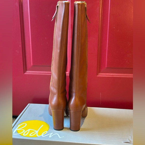 BODEN s8/39 full zip knee boots-very gently loved-original box-leather in/out - Picture 4 of 9